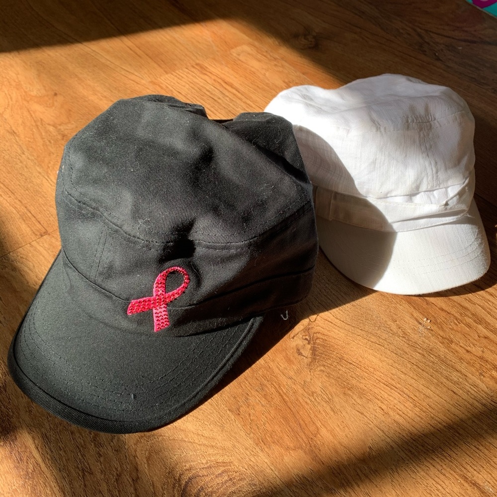 2: American Cancer Society & White hat, 2 piece